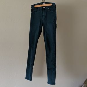 Hudson high waisted, teal skinny jeans